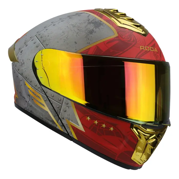 CASCO RODA PILOT JET FLY TALLA MED ABATIBLE MICA DORADA CERT. DOT
