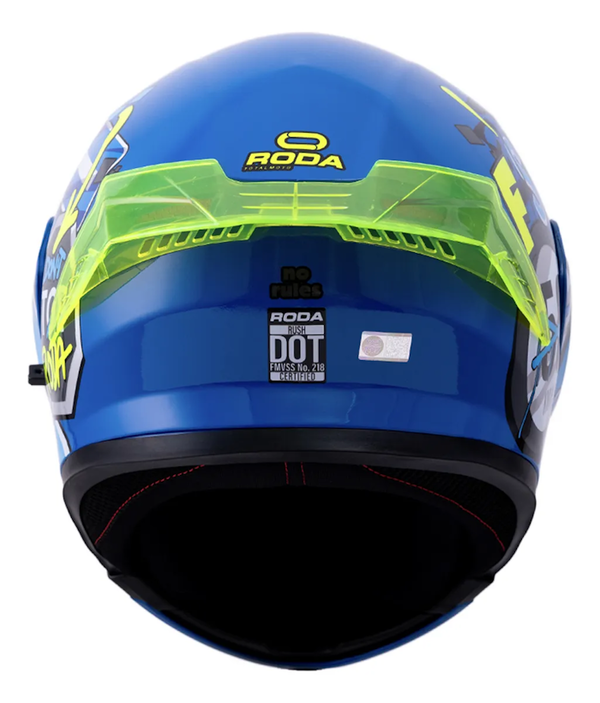 CASCO RODA RUSH NO RULES TALLA MED AZUL MICA HUMO ABATIBLE