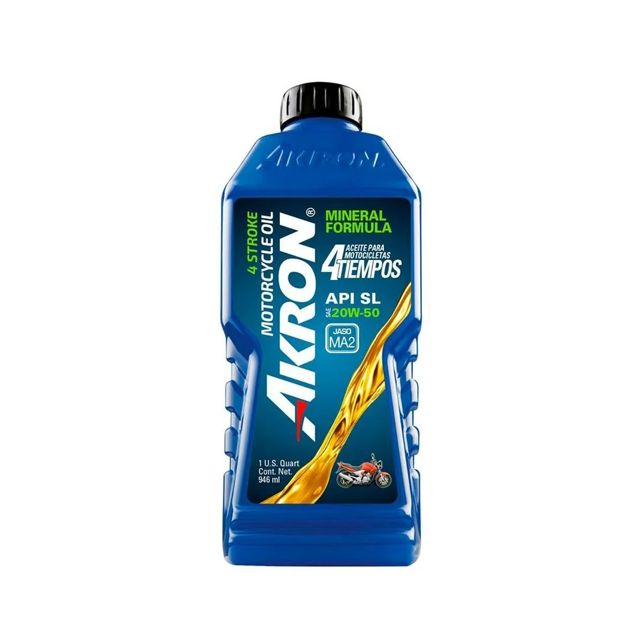 ACEITE AKRON 4 TIEMPOS MOTOS 20W50 SL