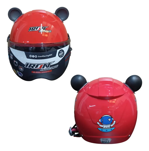 CASCO INFANTIL 3/4 IRON RACING SPACE ROJO DOT