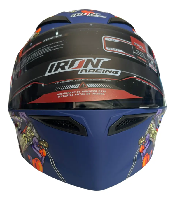 CASCO ABATIBLE IRON RACING STREET STYLE AZUL TALLA M IR-121 DOT