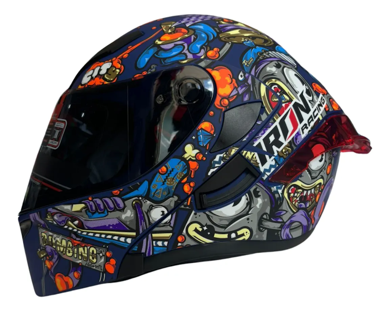 CASCO ABATIBLE IRON RACING STREET STYLE AZUL TALLA M IR-121 DOT