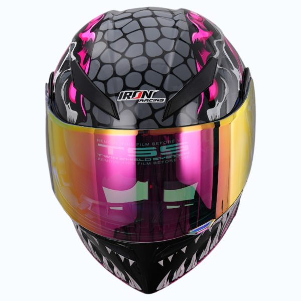 CASCO ABATIBLE IRON RACING VENOM-II ROSA MATE TALLA S IR-121 DOT