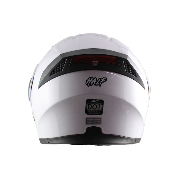 CASCO ABATIBLE HALF YANG BLANCO BRILL. TALLA XL C/LUZ RECARGABLE MICA ESPEJO DOT