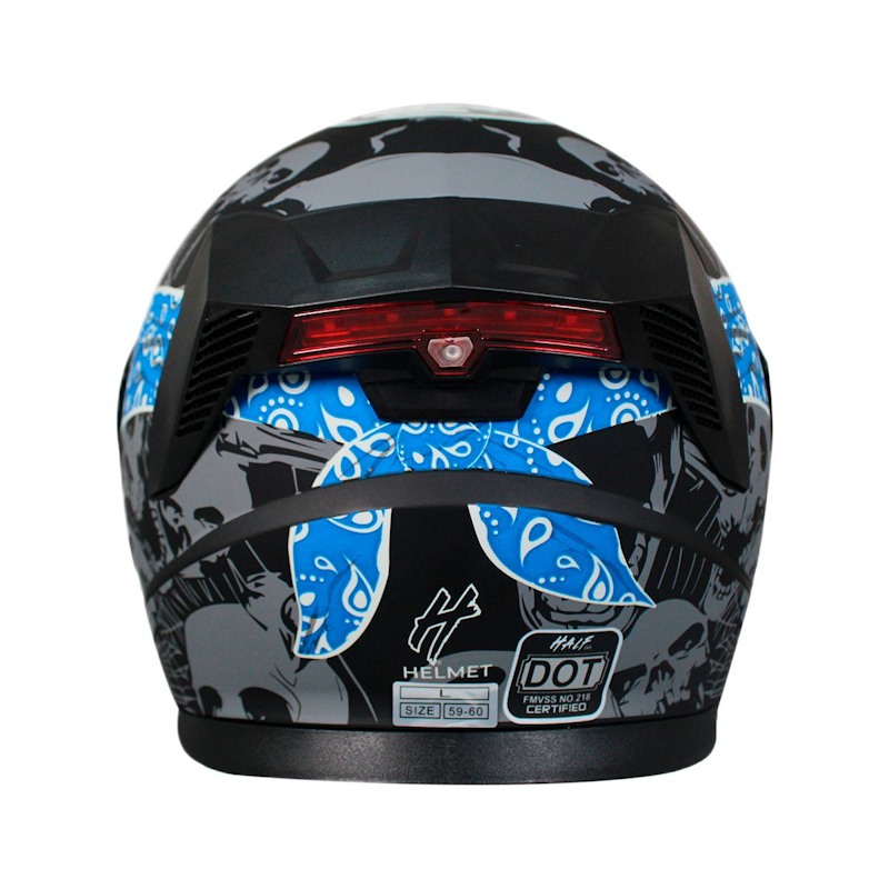 CASCO ABATIBLE HALF BANDIDO AZUL TALLA MED CERT. DOT CON LUZ