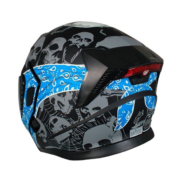 CASCO ABATIBLE HALF BANDIDO AZUL TALLA XL CERT. DOT CON LUZ