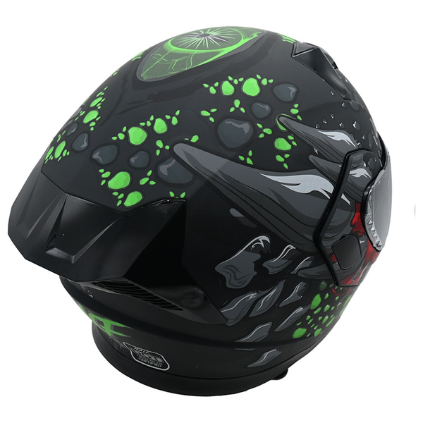 CASCO ABATIBLE HALF DRAGO BLACK SILVER TALLA XL C/LUZ TRASERA CERT. DOT FOTOLUMINISCENTE