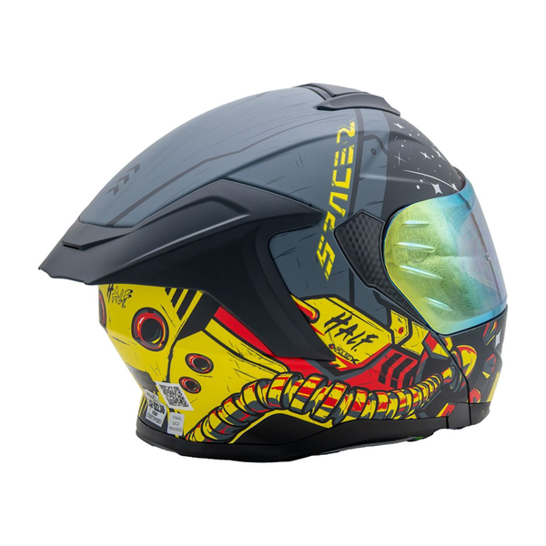 CASCO ABATIBLE SPACE HALF TALLA L CERT. ECE-22.06 VISOR REVO AMARILLO