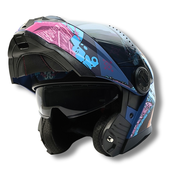 CASCO ABATIBLE 2W SUPLEX NEGRO/AZUL TALLA MED CERT. DOT