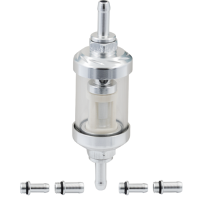 FILTRO GASOLINA METALICO 3 TIPO ADAPTADORES ENTRADA/SALIDA LAVABLE